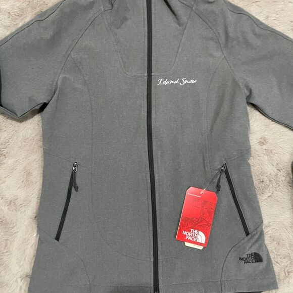 The North Face NF0A3LGW Grey Tech Stretch Soft Shell Jacket Women's S Yacht Logo - Picture 6 of 16